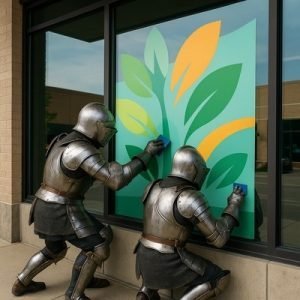 Sign Knights Custom Window Graphics