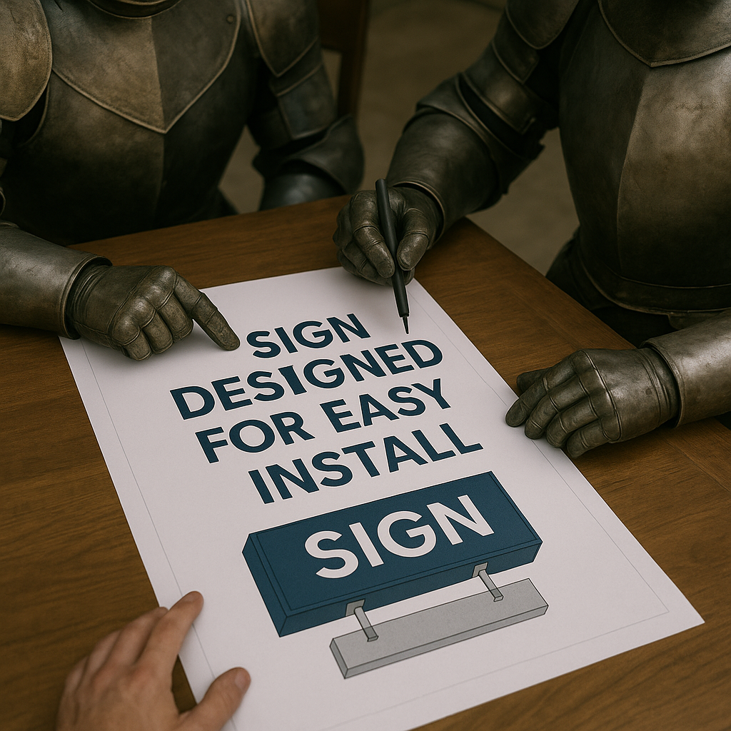 plans for the installation with a clients